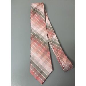 Kenneth Cole Reaction Silk Tie Pink And Gray